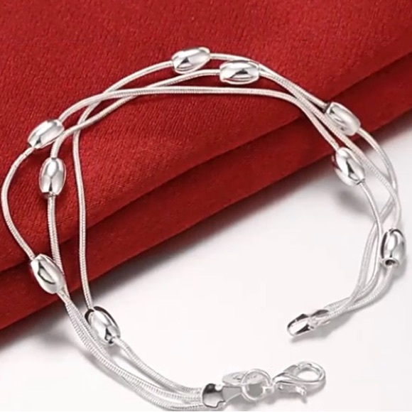 Jewelry - Triple Strand Bracelet.925 Sterling Silver NEW